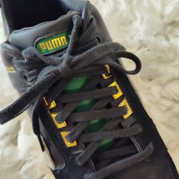 Puma Slipstream Shoes Mens Size 13 Black Yellow Suede Leather Anti Shock System - Picture 12 of 16